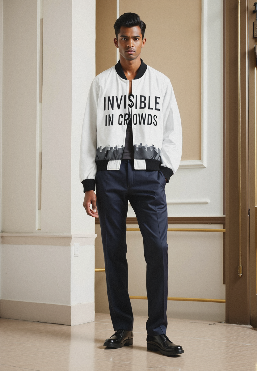 Men's Invisible In Crowds Bomber Jacket – Minimalist Streetwear by ShopHash