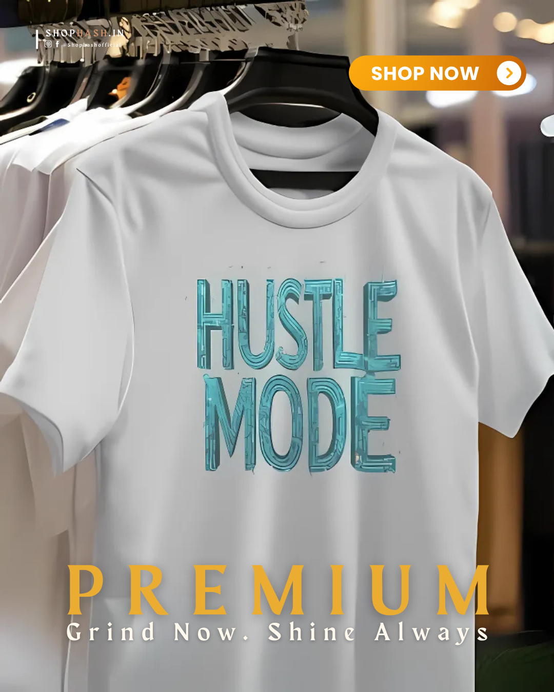 Men's Hustle Mode Oversized T-Shirt – Motivational Streetwear for Go-Getters | ShopHash