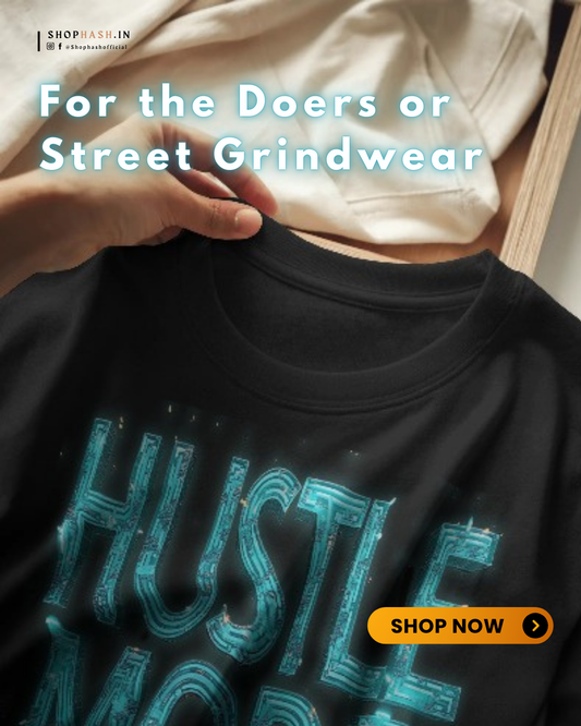 Men's Hustle Mode Oversized T-Shirt – Motivational Streetwear for Go-Getters | ShopHash