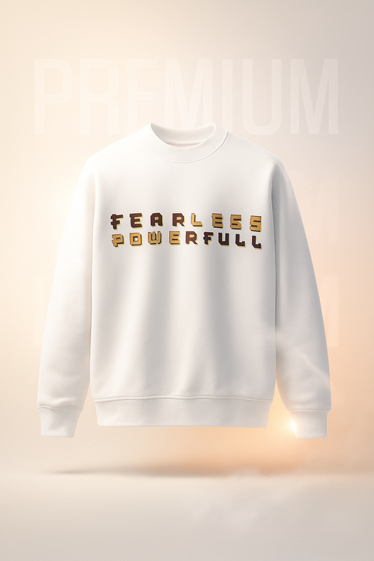 Fearless Powerful Anime Print Sweatshirt for Men & Women – Winter Cotton Fleece | ShopHash