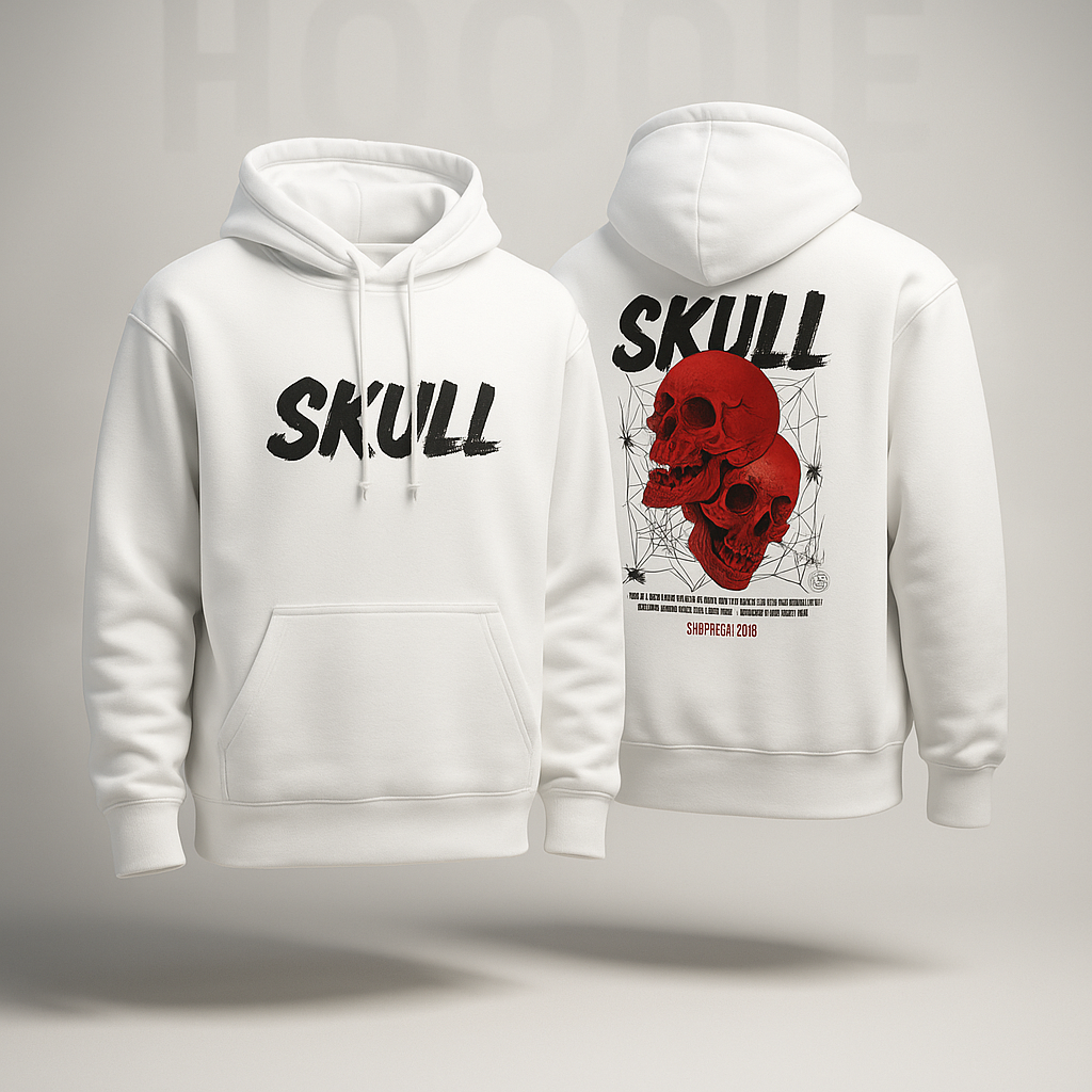 Skull Hoodie – Heavyweight Cotton Fleece Hoodie for Men & Women | ShopHash