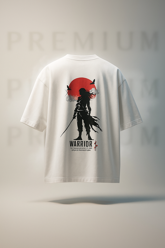 WARRIOR Oversized T-Shirt – 240 GSM Heavyweight 100% Cotton | Unisex Streetwear Tee | ShopHash