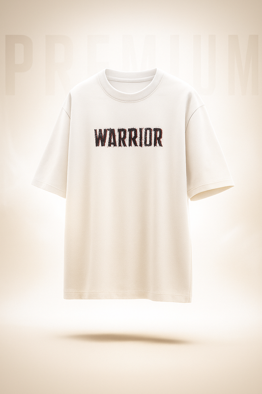 WARRIOR Oversized T-Shirt – 240 GSM Heavyweight 100% Cotton | Unisex Streetwear Tee | ShopHash