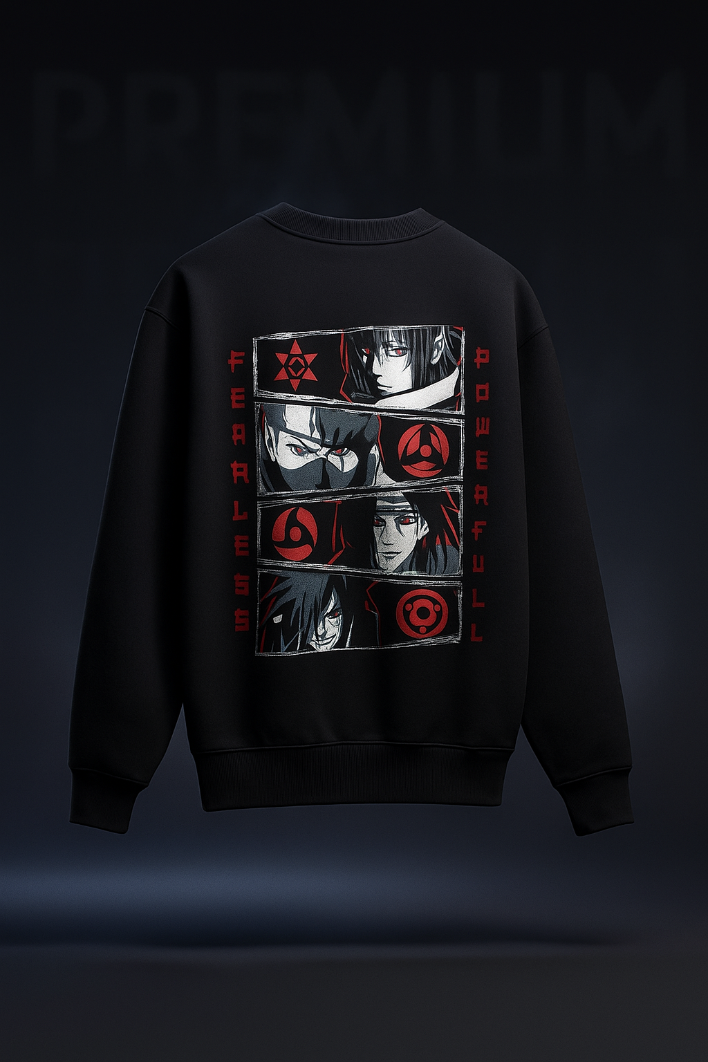 Fearless Powerful Anime Print Sweatshirt for Men & Women – Winter Cotton Fleece | ShopHash