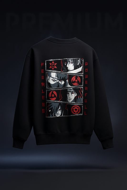 Fearless Powerful Anime Print Sweatshirt for Men & Women – Winter Cotton Fleece | ShopHash
