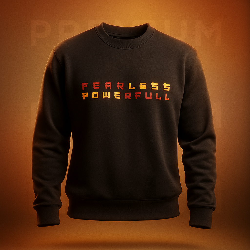 Fearless Powerful Anime Print Sweatshirt for Men & Women – Winter Cotton Fleece | ShopHash