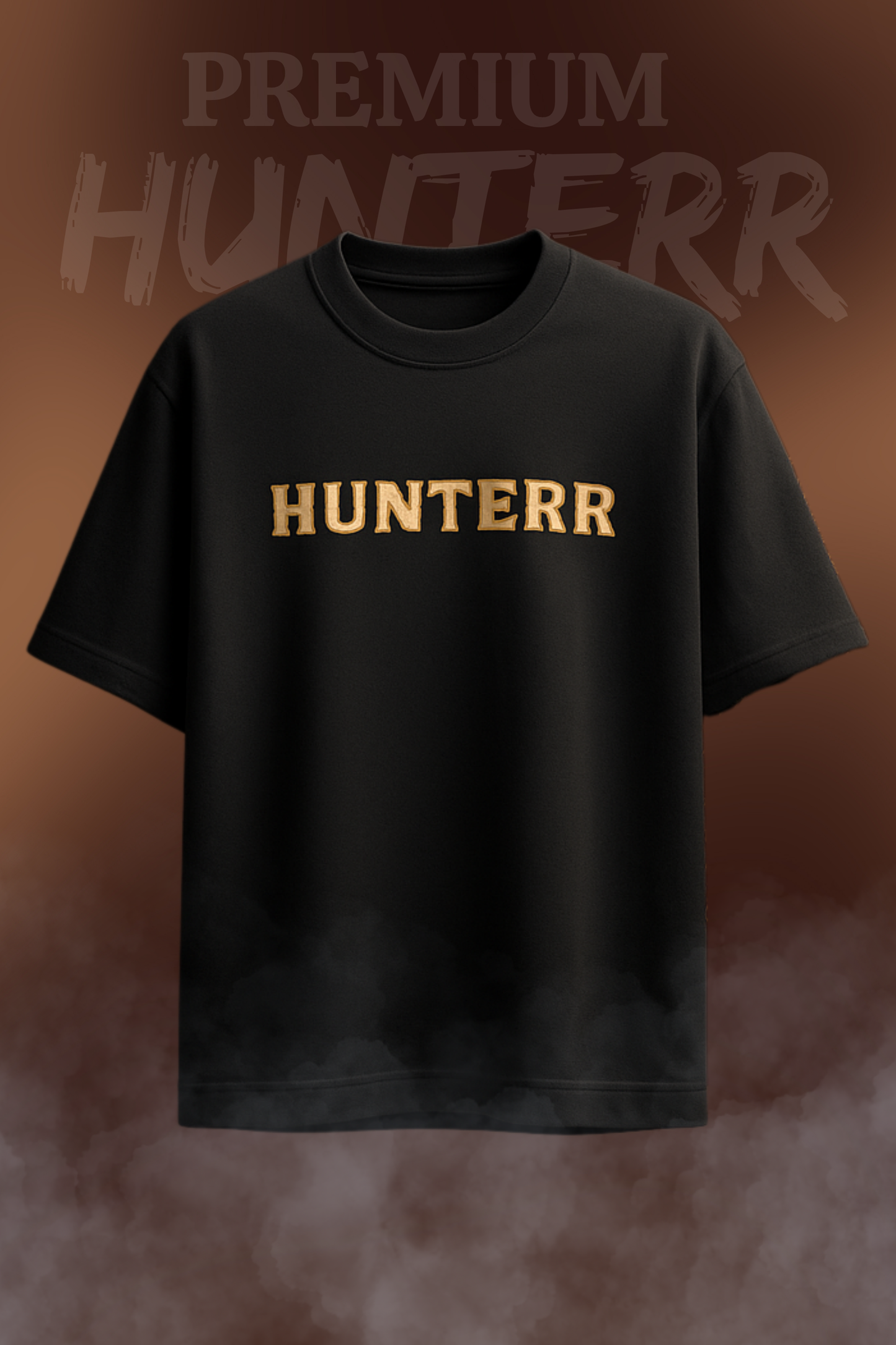 Men's Premium Dragon Slayer "HUNTERR" Oversized T-Shirt - Unisex Streetwear Classic ShopHash