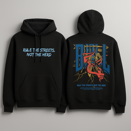Men's Premium "BULL" Graphic Hoodie – Rule The Streets, Not The Herd | ShopHash